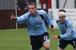 Wes Bancroft celebrates his Salford City goal in style
